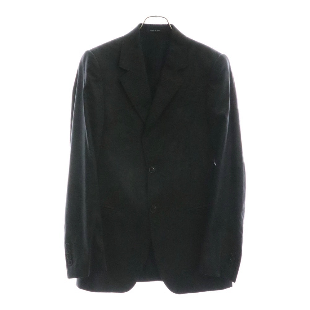 EMPORIO ARMANI(エンポリオアルマーニ) ストライプ柄セットアップ ウールジャケット スラックスパンツ ブラック