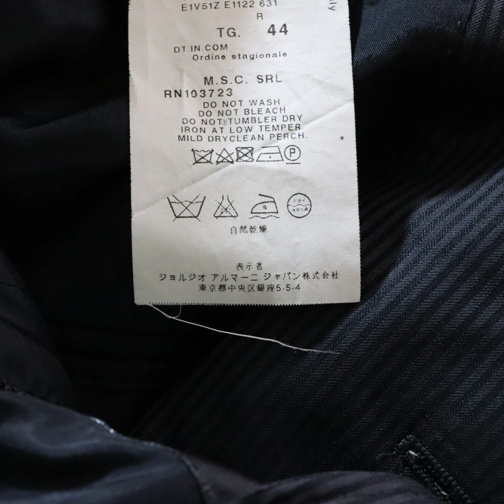 EMPORIO ARMANI(エンポリオアルマーニ) ストライプ柄セットアップ ウールジャケット スラックスパンツ ブラック