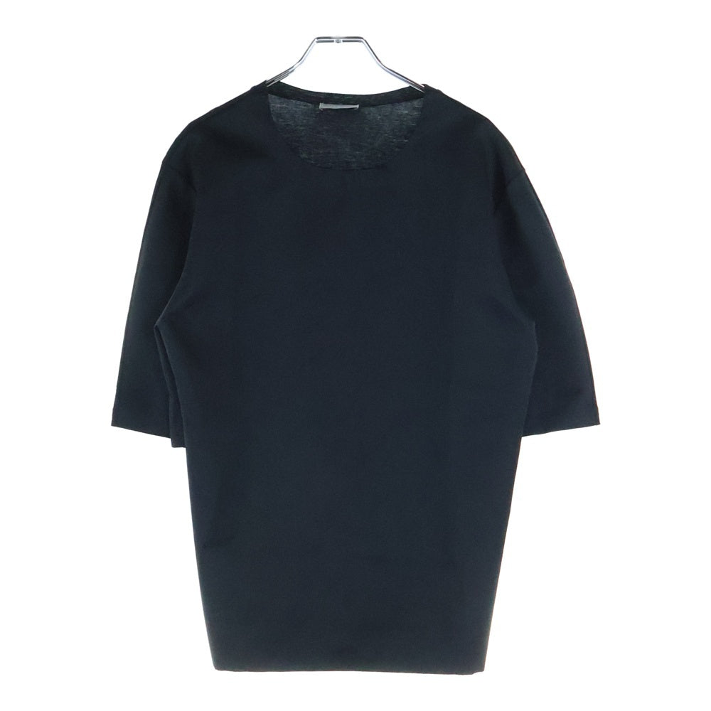 Dior HOMME(ディオールオム) 14AW ポリエステル コットン 切り替え クルーネック 半袖Tシャツ カットソー ブラック 463J607Z0193