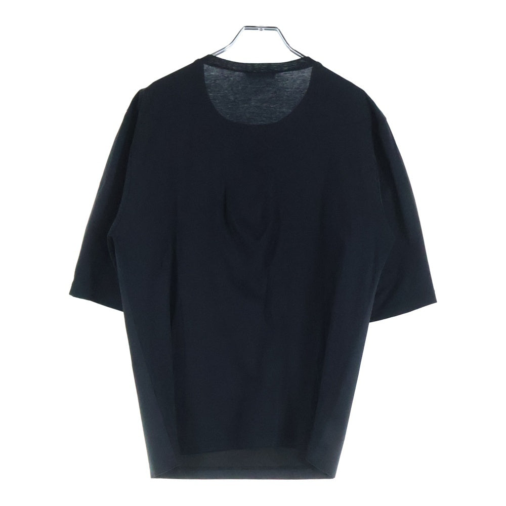 Dior HOMME(ディオールオム) 14AW ポリエステル コットン 切り替え クルーネック 半袖Tシャツ カットソー ブラック 463J607Z0193