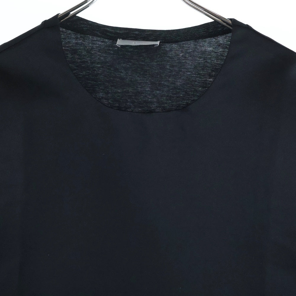 Dior HOMME(ディオールオム) 14AW ポリエステル コットン 切り替え クルーネック 半袖Tシャツ カットソー ブラック 463J607Z0193