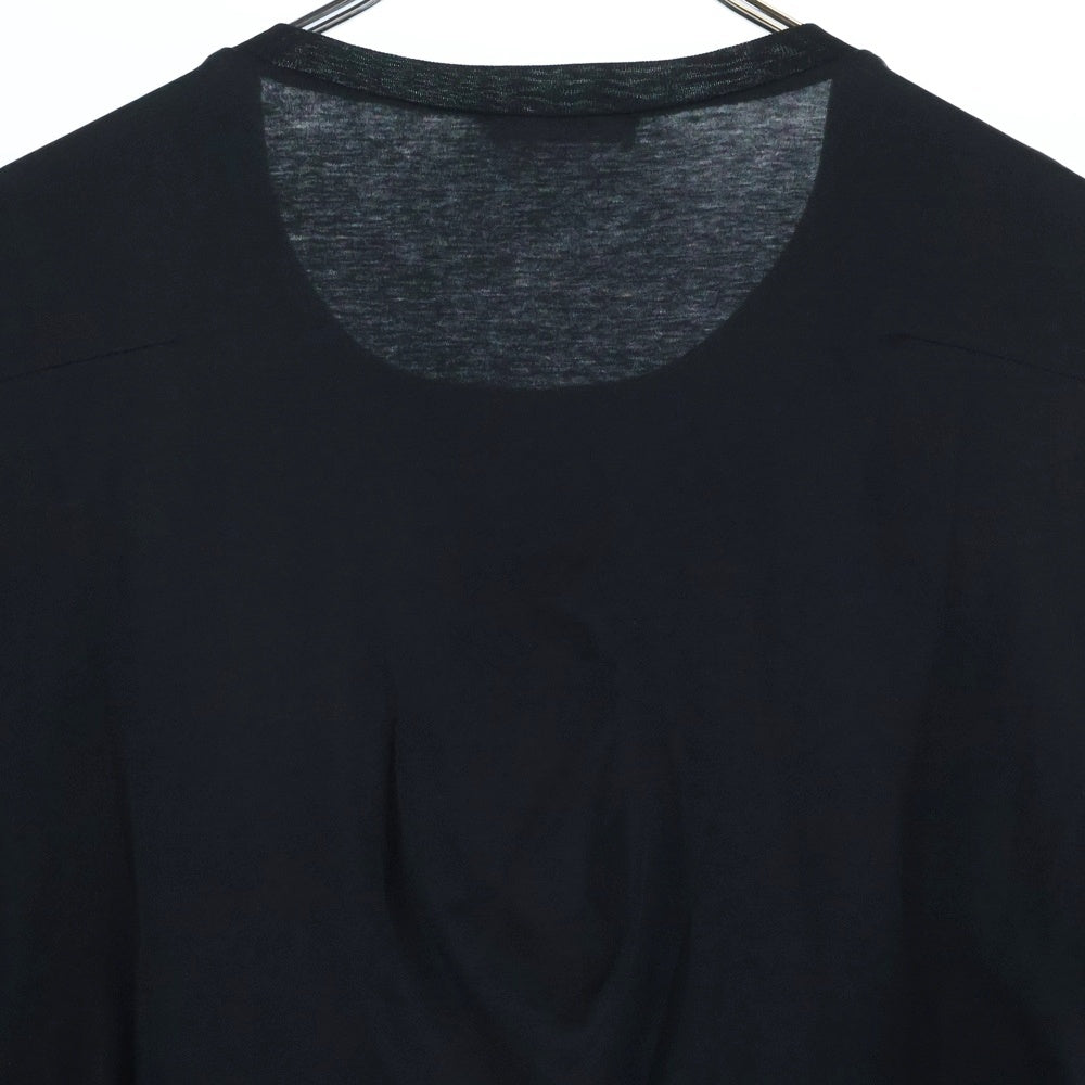 Dior HOMME(ディオールオム) 14AW ポリエステル コットン 切り替え クルーネック 半袖Tシャツ カットソー ブラック 463J607Z0193