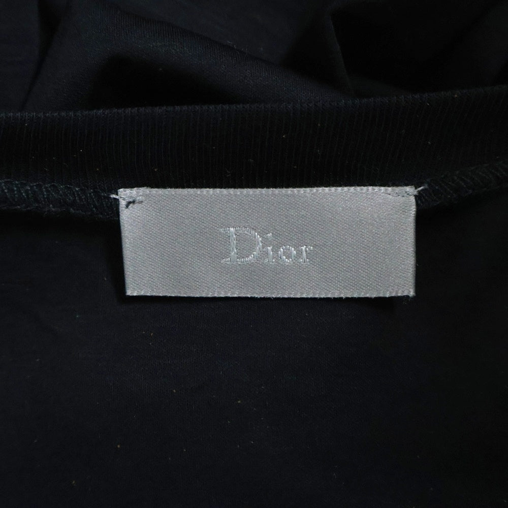 Dior HOMME(ディオールオム) 14AW ポリエステル コットン 切り替え クルーネック 半袖Tシャツ カットソー ブラック 463J607Z0193