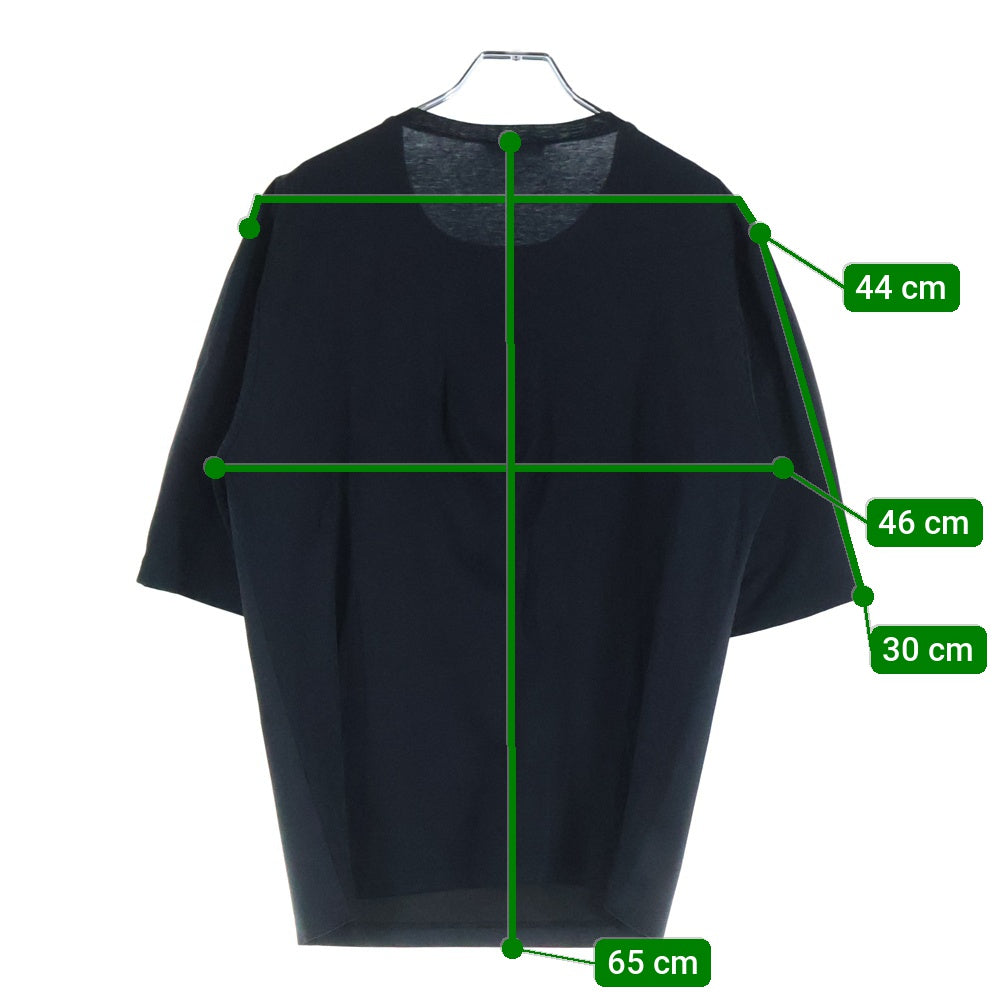 Dior HOMME(ディオールオム) 14AW ポリエステル コットン 切り替え クルーネック 半袖Tシャツ カットソー ブラック 463J607Z0193