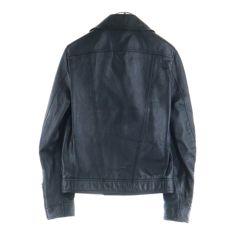 SAINT LAURENT PARIS(サンローランパリ) 15AW クラシックモーターサイクル ラムスキン レザー ジップアップ ダブルライダース ジャケット ブラック 397440