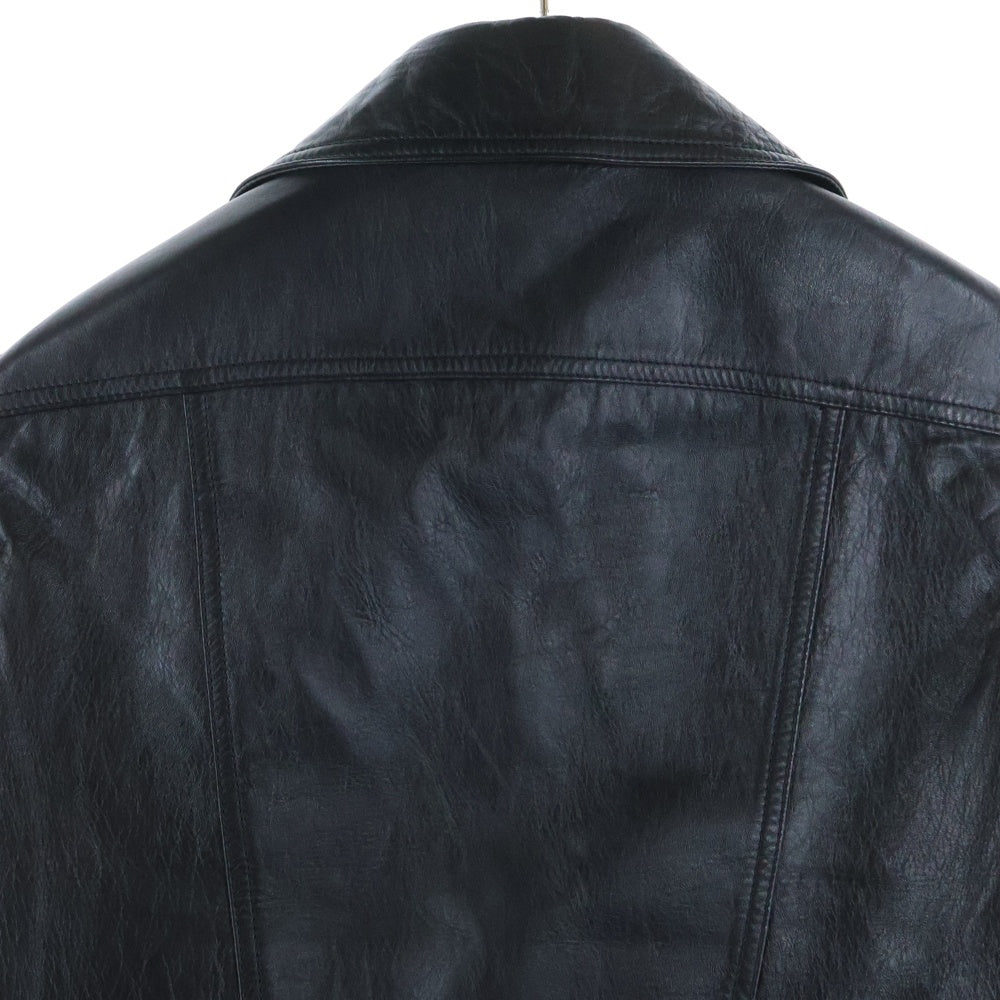 SAINT LAURENT PARIS(サンローランパリ) 15AW クラシックモーターサイクル ラムスキン レザー ジップアップ ダブルライダース ジャケット ブラック 397440