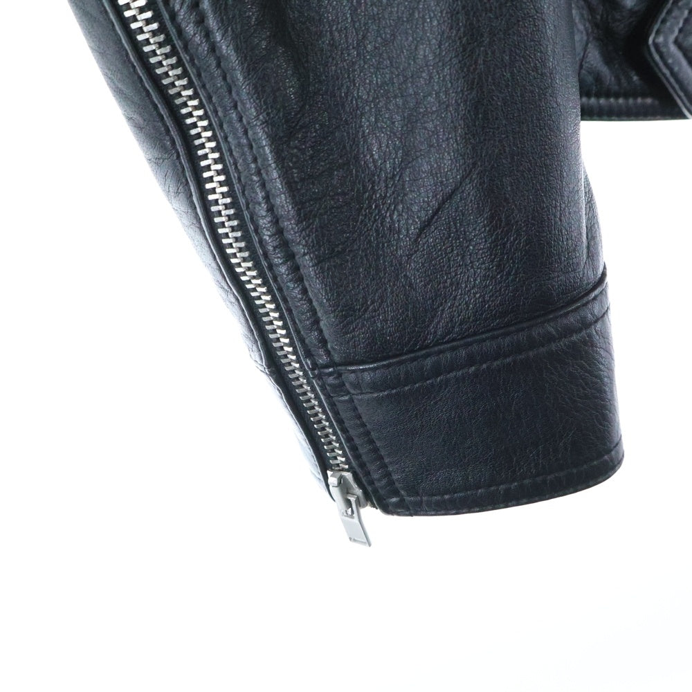 SAINT LAURENT PARIS(サンローランパリ) 15AW クラシックモーターサイクル ラムスキン レザー ジップアップ ダブルライダース ジャケット ブラック 397440