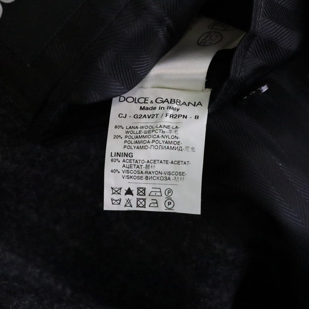 DOLCE & GABBANA(ドルチェアンドガッバーナ) チョークストライプ総柄 ウール 2B テーラードジャケット グレー G2AV2T/FR2PN