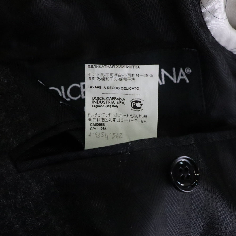 DOLCE & GABBANA(ドルチェアンドガッバーナ) チョークストライプ総柄 ウール 2B テーラードジャケット グレー G2AV2T/FR2PN