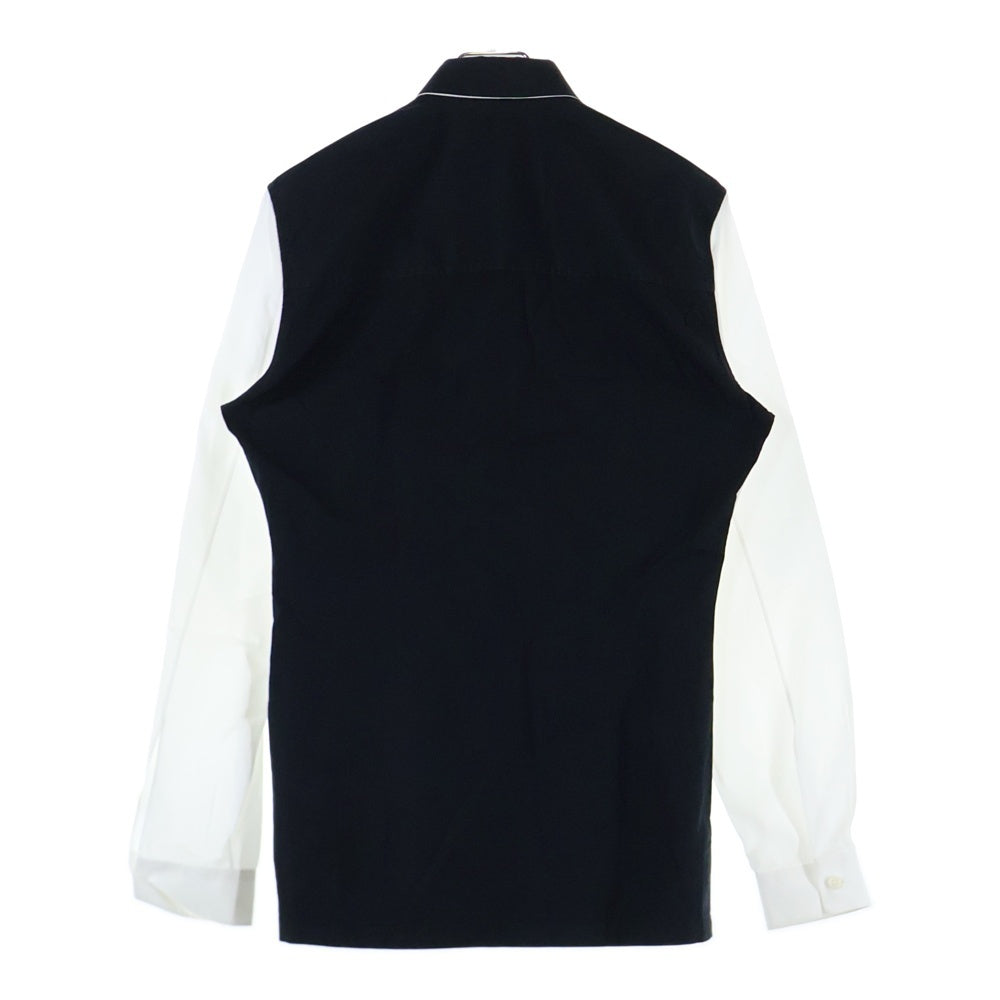 BALENCIAGA(バレンシアガ) バイカラー 切り替え レギュラーカラー ロングスリーブ 長袖シャツ ホワイト/ブラック 409274