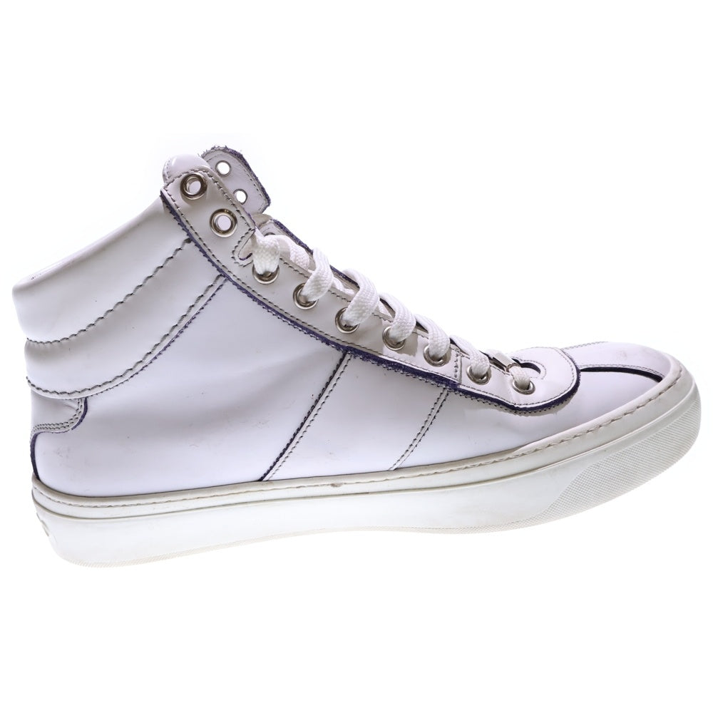 JIMMY CHOO(ジミーチュウ) ロゴ刻印 レザーハイカットスニーカー ホワイト