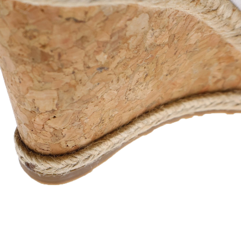 JIMMY CHOO(ジミーチュウ) レザーストラップ付ラフィアヒールサンダル ホワイト/ベージュ