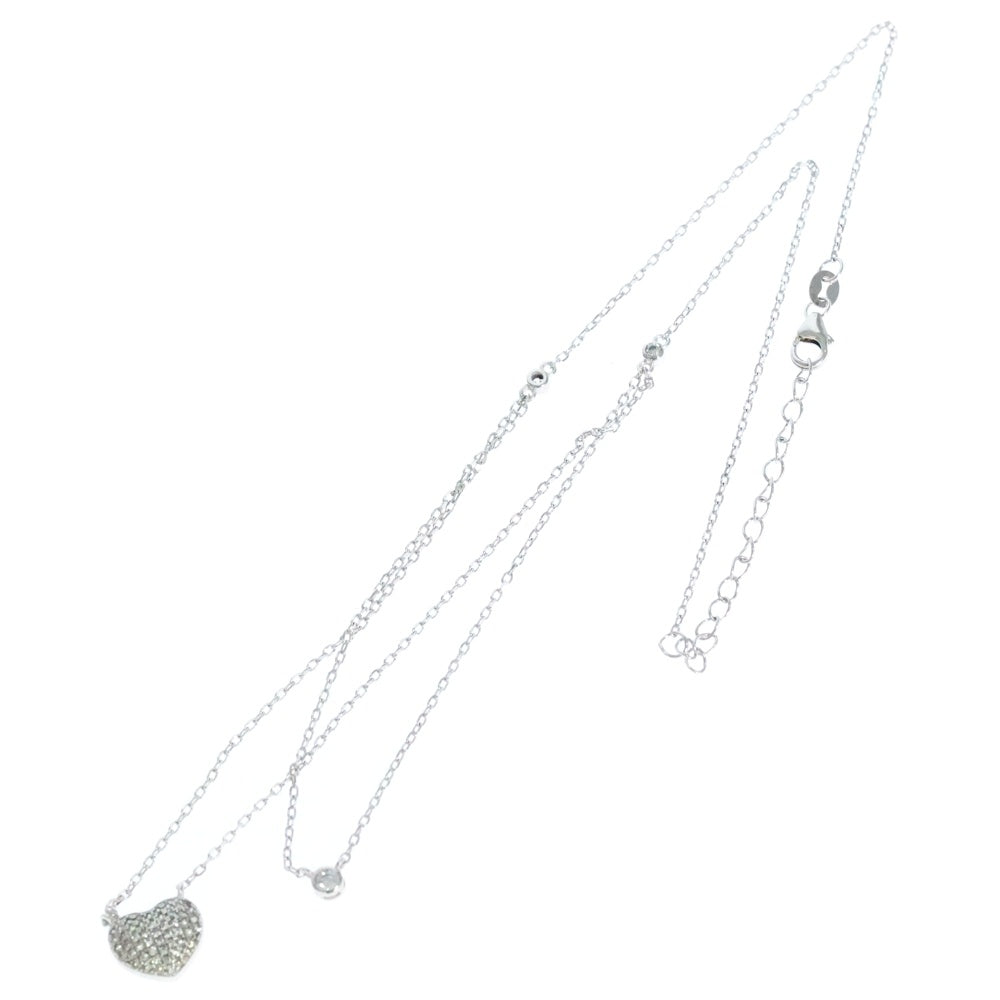 Folli Follie(フォリフォリ) ハートモチーフ ラインストーン チェーンネックレス シルバー レディース