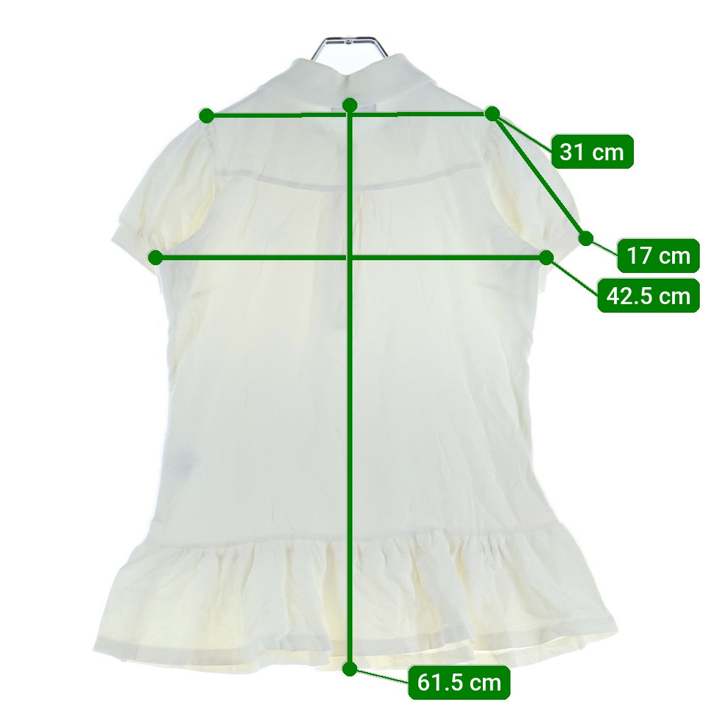 BURBERRY BLUE LABEL(バーバリーブルーレーベル) ロゴ刺繍 バーバリーチェック スカートデザイン半袖ポロシャツ ホワイト