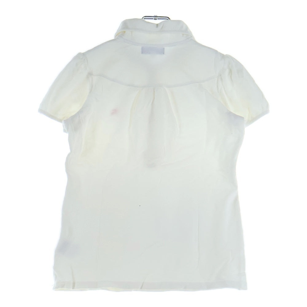 BURBERRY BLUE LABEL(バーバリーブルーレーベル) ロゴ刺繍 バーバリーチェック 半袖ポロシャツ ホワイト レディース