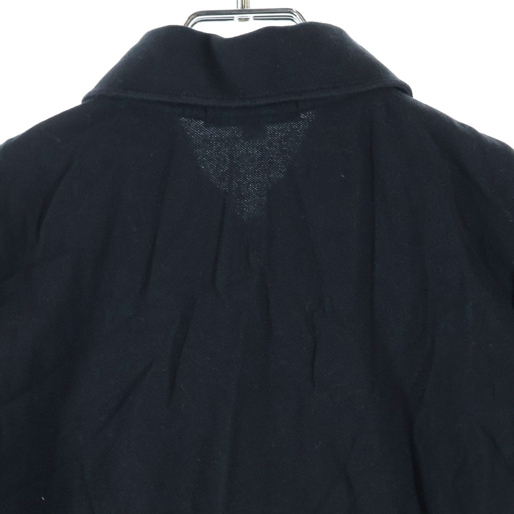 BURBERRY BLUE LABEL(バーバリーブルーレーベル) ロゴ刺繍 バーバリーチェック フリンジ付半袖ポロシャツ ブラック