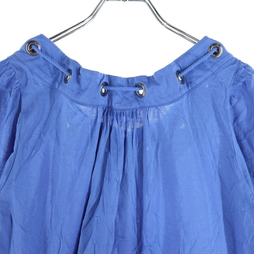 BURBERRY BLUE LABEL(バーバリーブルーレーベル) ハトメデザイン ポケット付半袖ワンピース ブルー レディース