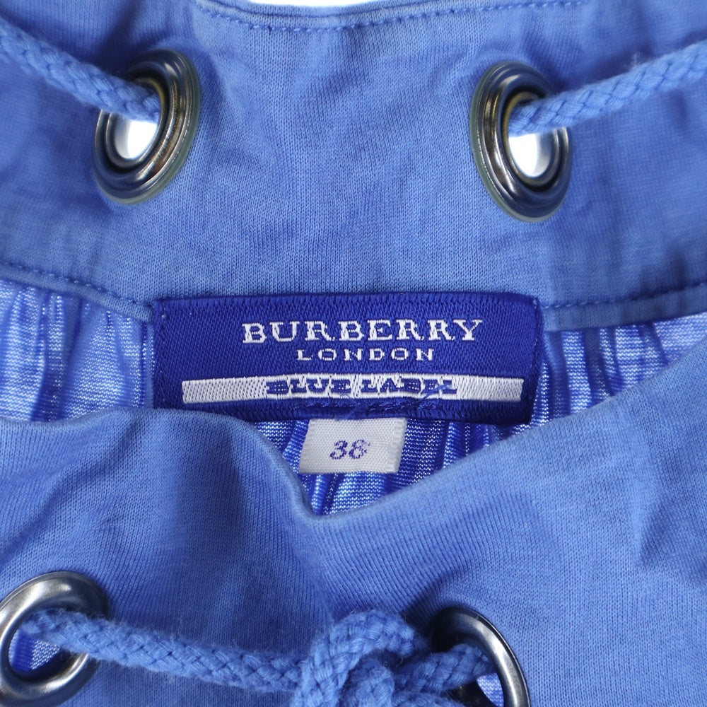 BURBERRY BLUE LABEL(バーバリーブルーレーベル) ハトメデザイン ポケット付半袖ワンピース ブルー レディース