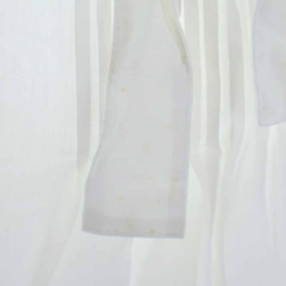 BURBERRY BLUE LABEL(バーバリーブルーレーベル) ロゴ刺繍 バーバリーチェック タック入リボンブラウス シャツ ホワイト レディース