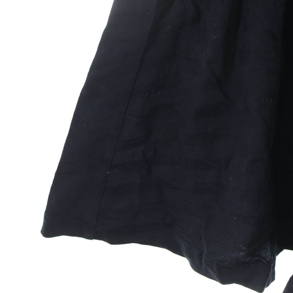 BURBERRY BLUE LABEL(バーバリーブルーレーベル) ロゴ刺繍 ボーダー半袖ワンピース ブラック レディース