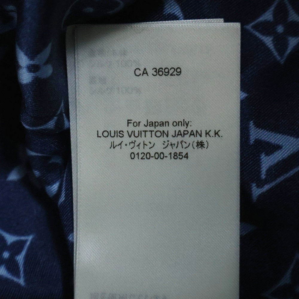 LOUIS VUITTON(ルイヴィトン) 22AW モノグラム 総柄 シルク ロングスリーブ 長袖 パジャマシャツ ネイビー RW222W PR0 FNBL50
