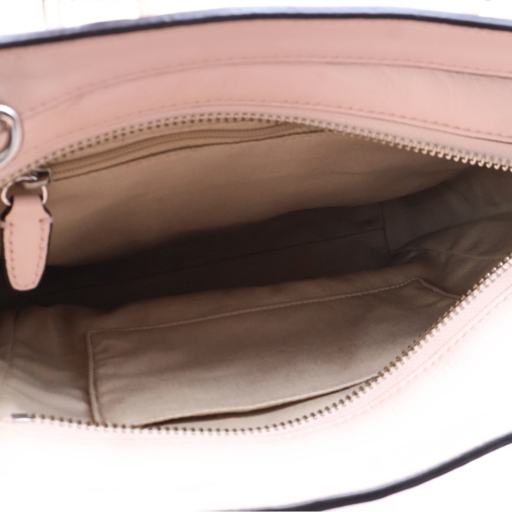 COACH(コーチ) タッセル レザー 2WAY ハンド ショルダーバッグ シルバー金具 ピンク