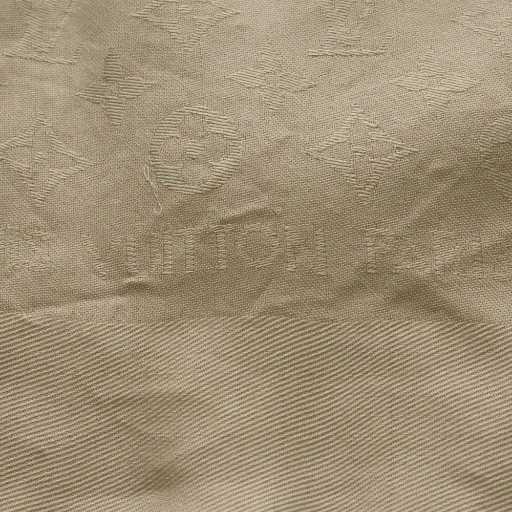 LOUIS VUITTON(ルイヴィトン) モノグラム ストール ベージュ ライトグレー シルク×ウール 401910
