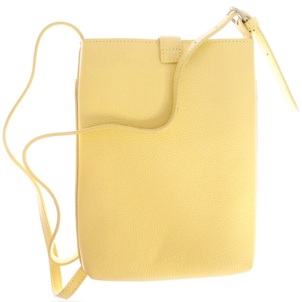 BARCOS(バルコス) ロゴ レザーショルダーバッグ イエロー