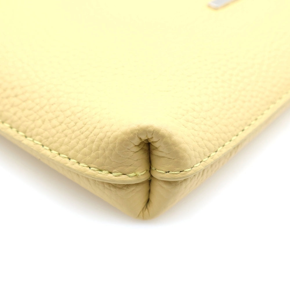 BARCOS(バルコス) ロゴ レザーショルダーバッグ イエロー