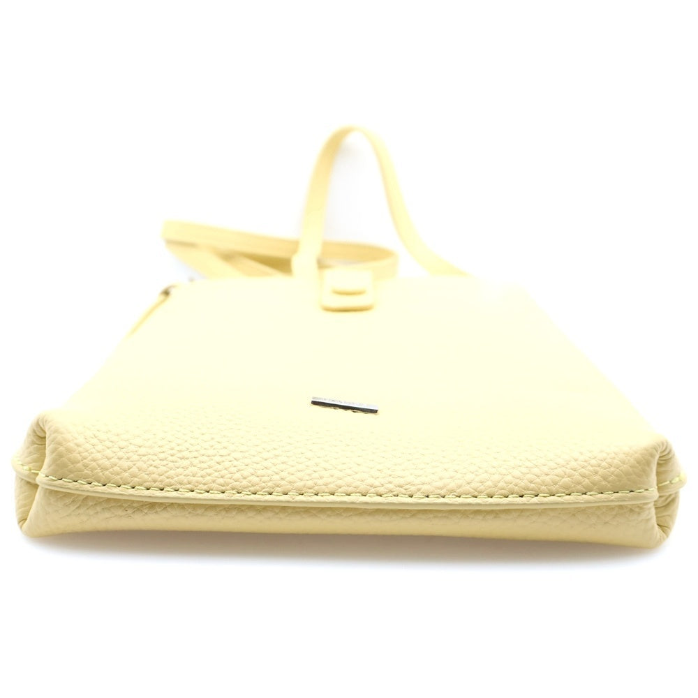 BARCOS(バルコス) ロゴ レザーショルダーバッグ イエロー