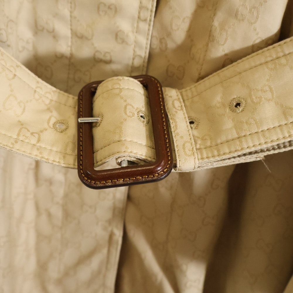 GUCCI(グッチ) GG総柄 コットン ナイロン ラグランスリーブ トレンチ ロング コート ベージュ 771441
