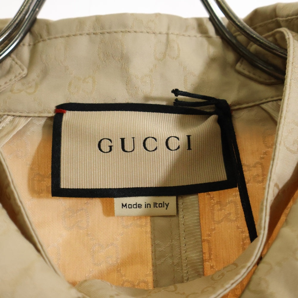 GUCCI(グッチ) GG総柄 コットン ナイロン ラグランスリーブ トレンチ ロング コート ベージュ 771441