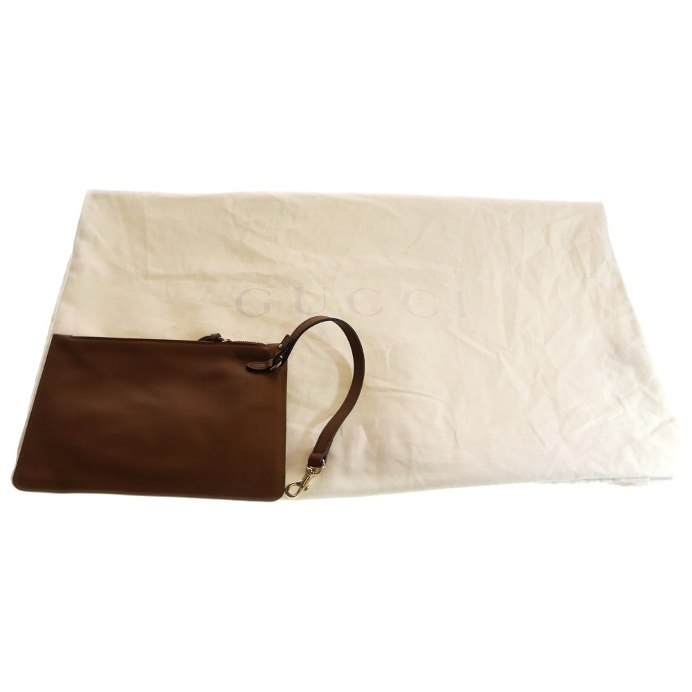 GUCCI(グッチ) GUCCI B ラージ キャンバス レザー ワンショルダー トートバッグ ゴールド金具 ベージュ/ブラウン 815924