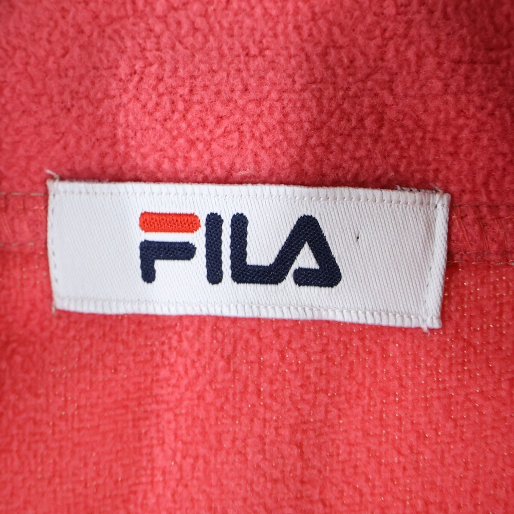 FILA(フィラ) ロゴ刺繍ジップノースリーブ ブルゾン ベスト ベージュ