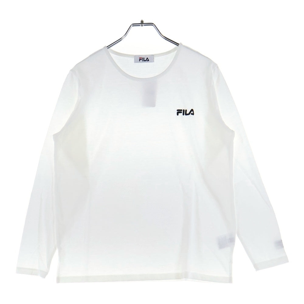 FILA(フィラ) ロゴ刺繍 長袖 Tシャツ ホワイト