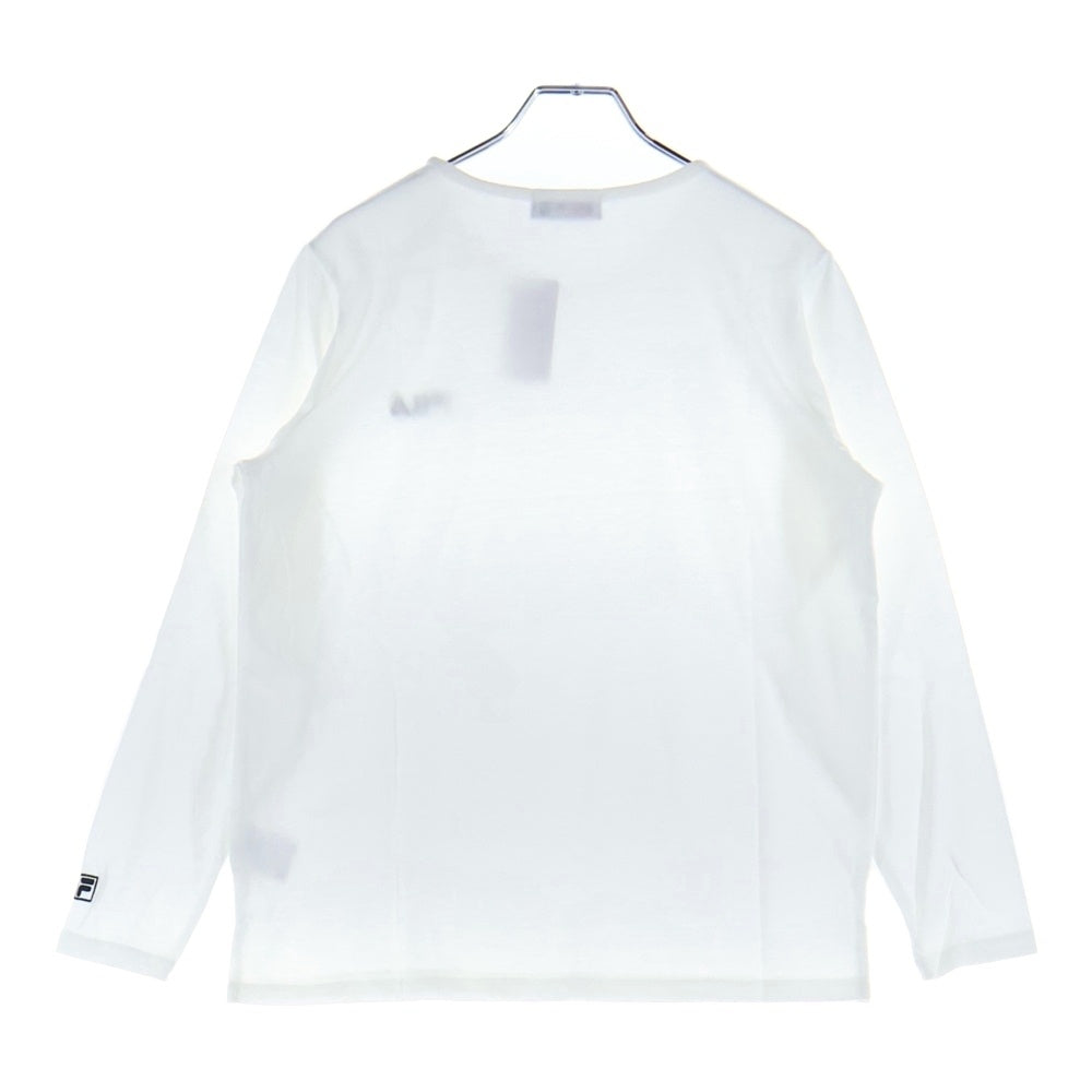 FILA(フィラ) ロゴ刺繍 長袖 Tシャツ ホワイト