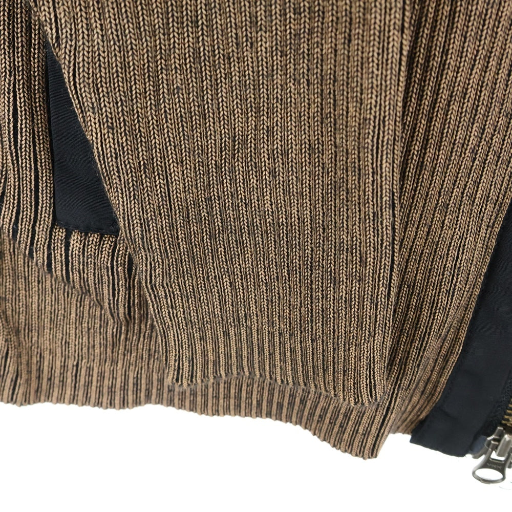 MORGAN HOMME(モルガンオム) ジップアップニット ブルゾン ブラウン