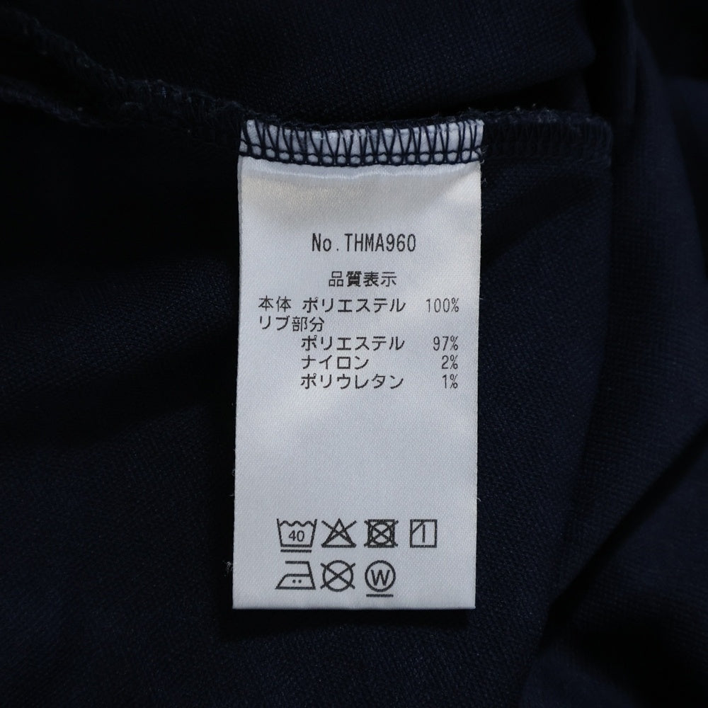 TOMMY HILFIGER(トミーヒルフィガー) ロゴ 総柄長袖ポロシャツ ネイビー