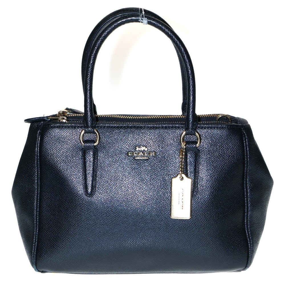 COACH(コーチ) ネームタグ付 2WAY ロゴレザーショルダーバッグ ハンドバッグ ブラック F44962