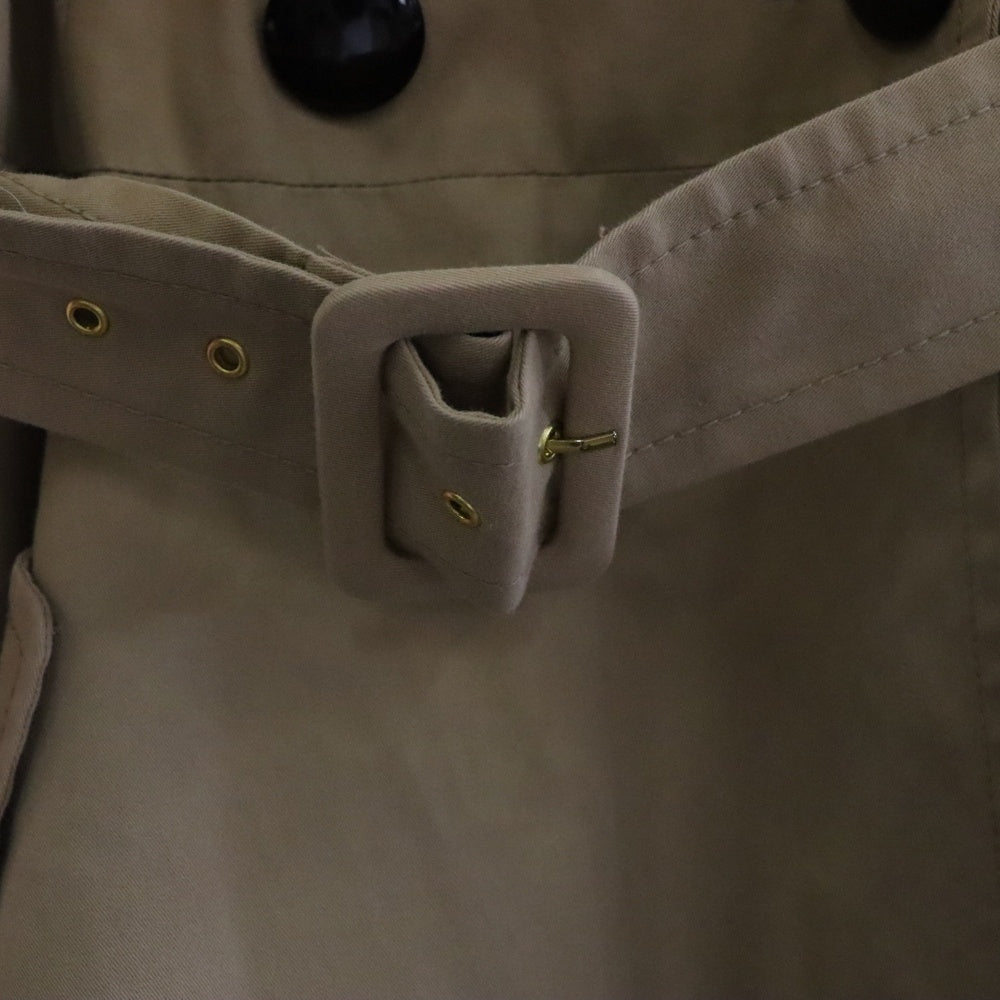 Kate Spade(ケイトスペード) 裏地ロゴ総柄 ベルト付エポレットトレンチコート ベージュ