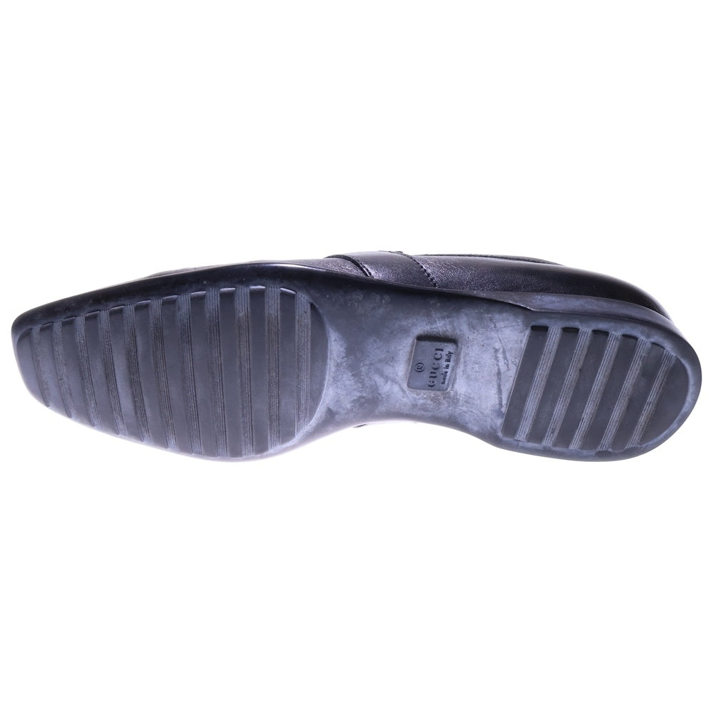 GUCCI(グッチ) ホースビット レザー ローカットシューズ ローファー シルバー金具 ブラック 190004