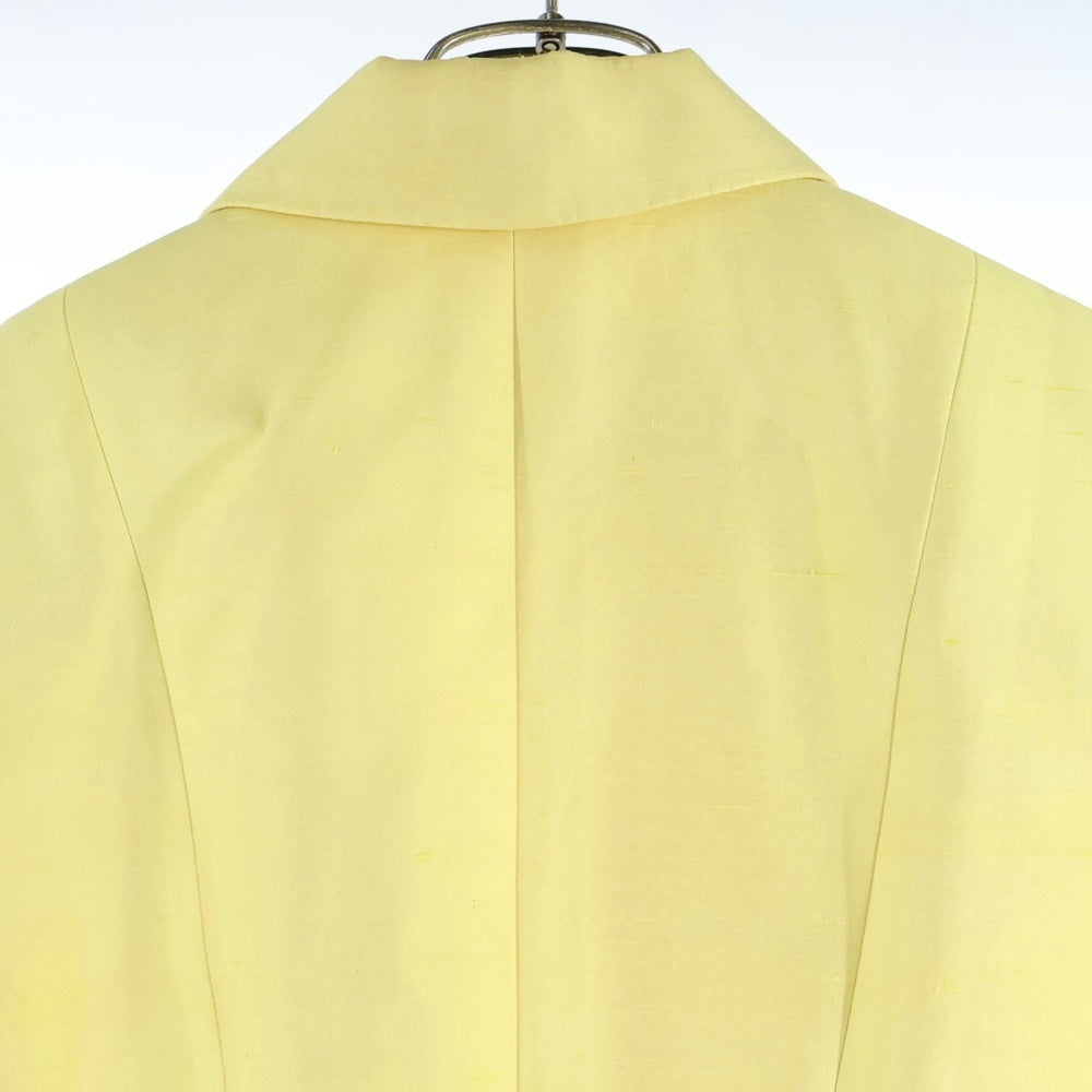 Christian Dior(クリスチャンディオール) コットン シルク ロゴボタン 5B テーラードジャケット イエロー レディース 7E12020096
