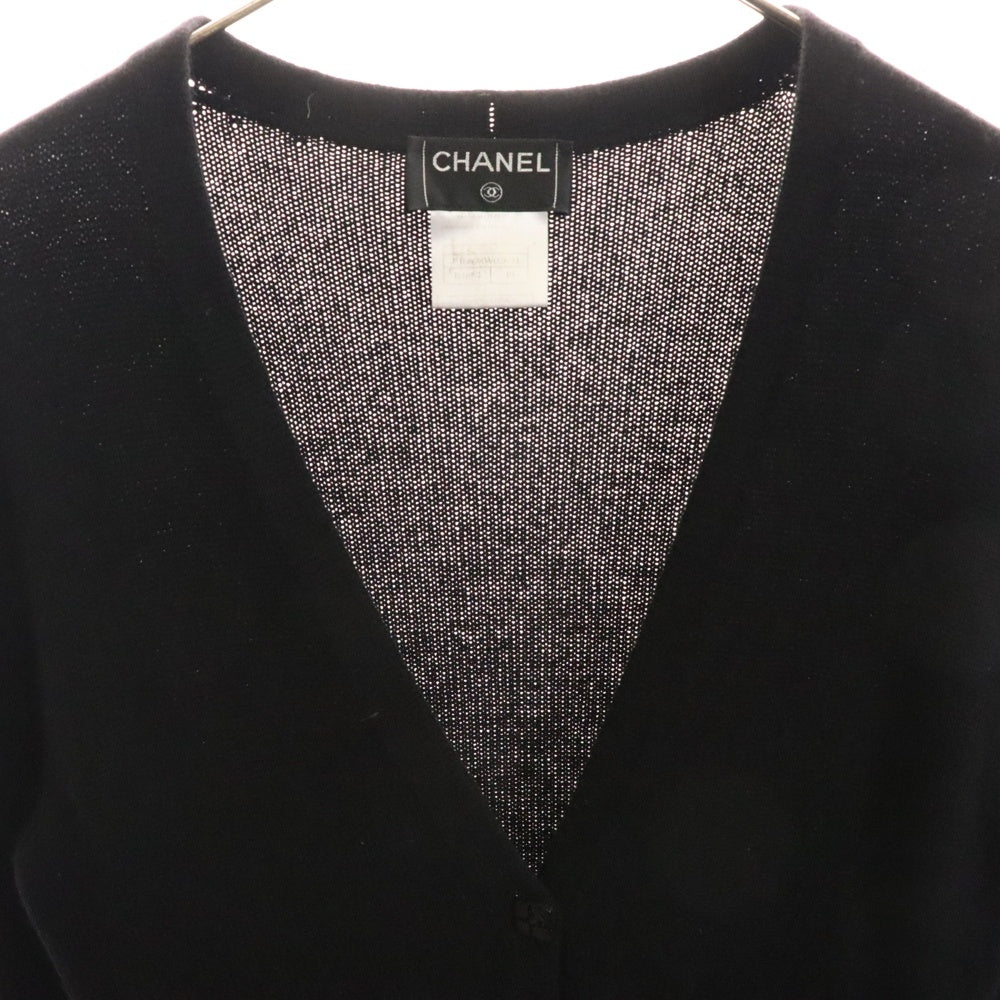 CHANEL(シャネル) 00AW スクエアココマークボタン カシミヤニット ロング カーディガン ブラック レディース P16698W02694