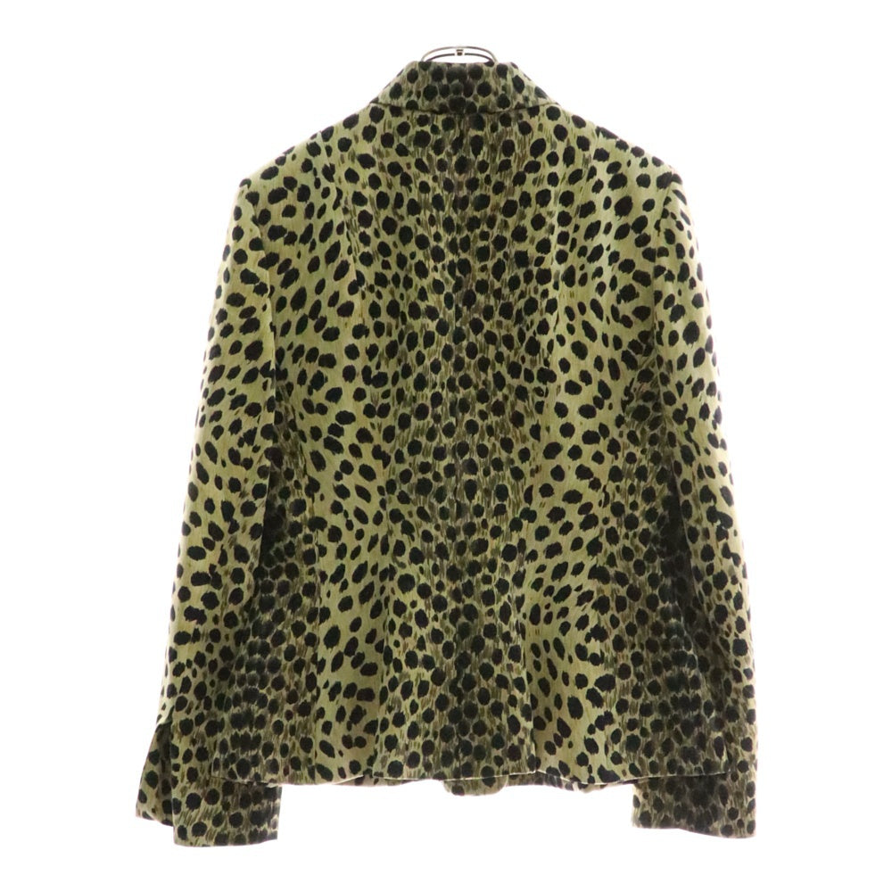 Christian Dior(クリスチャンディオール) ウッドボタン レオパードシングルテーラードジャケット ブラック/イエロー Q020098