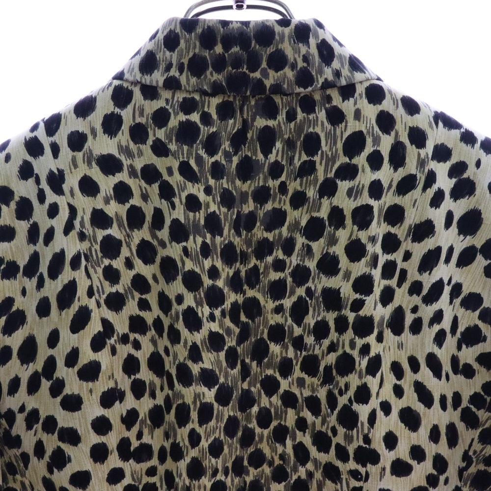 Christian Dior(クリスチャンディオール) ウッドボタン レオパードシングルテーラードジャケット ブラック/イエロー Q020098