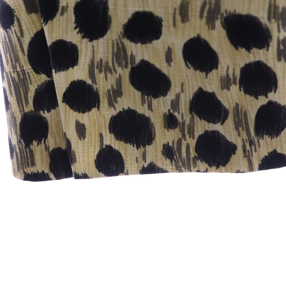 Christian Dior(クリスチャンディオール) ウッドボタン レオパードシングルテーラードジャケット ブラック/イエロー Q020098