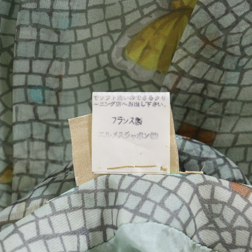 HERMES(エルメス) ロングスカート シルク オリーブグリーン レディース