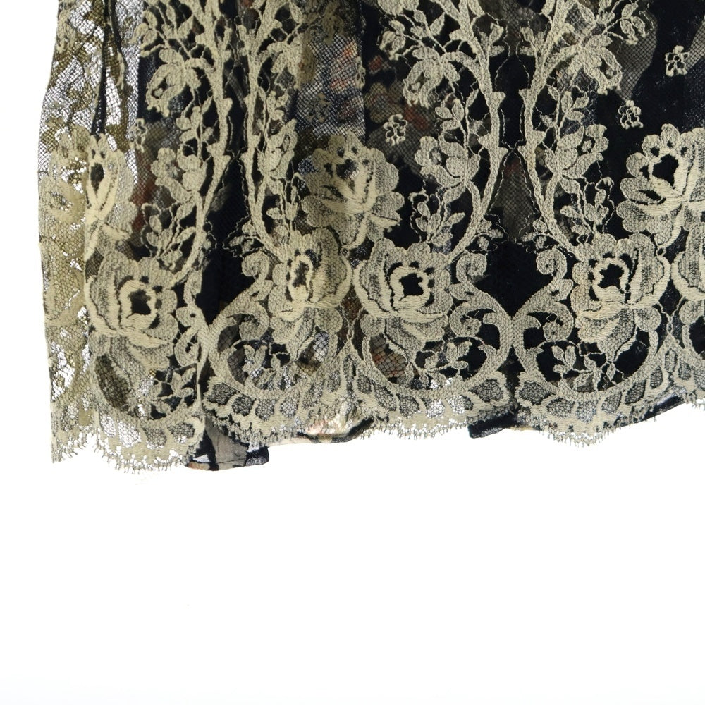 emanuel ungaro(ユーバイ ウンガロ) 花柄 キャミシアーワンピース ブラック