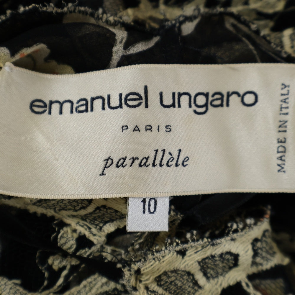 emanuel ungaro(ユーバイ ウンガロ) 花柄 キャミシアーワンピース ブラック