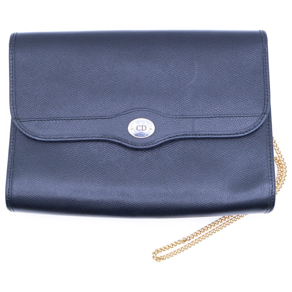 Christian Dior(クリスチャンディオール) チェーンショルダーバッグ ミニバッグ ブラック ゴールド金具 レザー